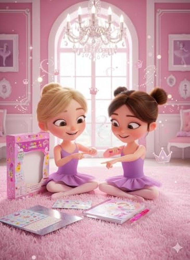 STRIDERS مجموعة دفتر يوميات راقصة الباليه للبنات - مجموعة كتابة أحلام وحيد القرن مع دفتر ملاحظات وقلم وملصقات | مجموعة هدايا يوميات ممتعة وإبداعية للأطفال، مثالية للمدرسة والحفلات والسفر - Image 5